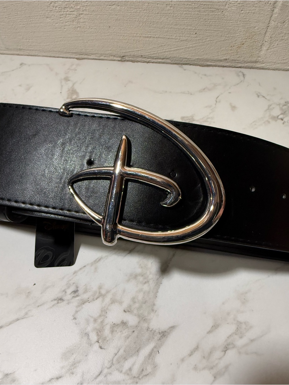 Buckle-Down Black Belt with Silver D-Logo Buckle
